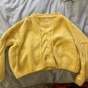 Yellow Cropped Sweater